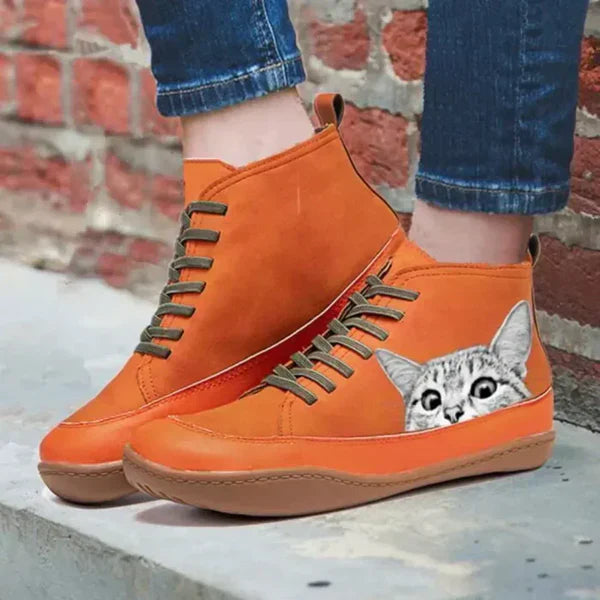 Silamoda™ | Botines de piel para amantes de los gatos