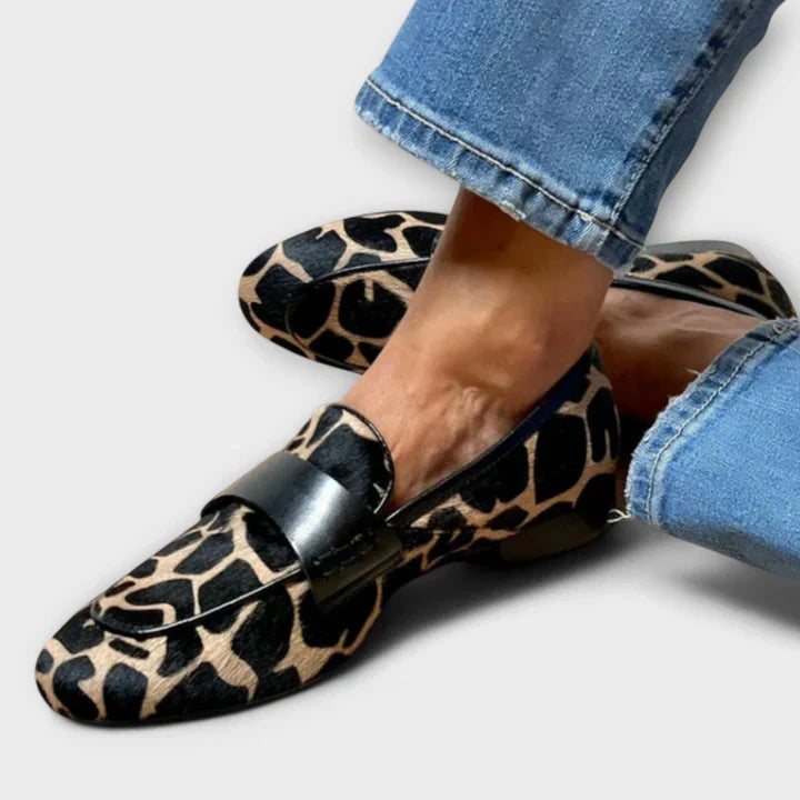 Leonie - Mocasín ortopédico de leopardo