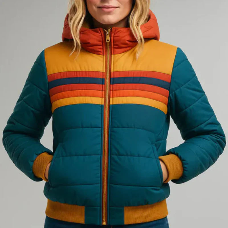 Silamoda™ | Chaqueta acolchada de rayas retro