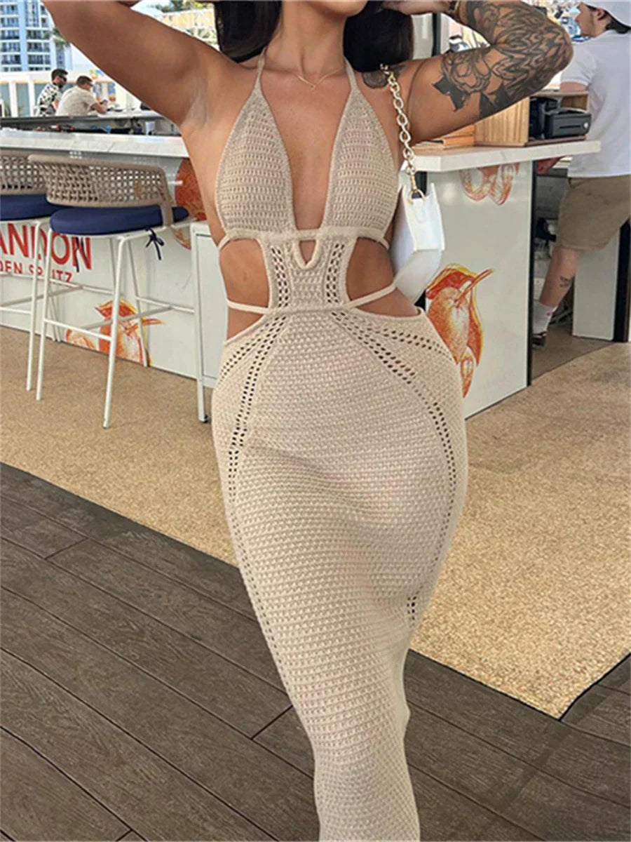 VESTIDO OLIVIA™ VESTIDO DE PLAYA MUJER SIN ESPALDA